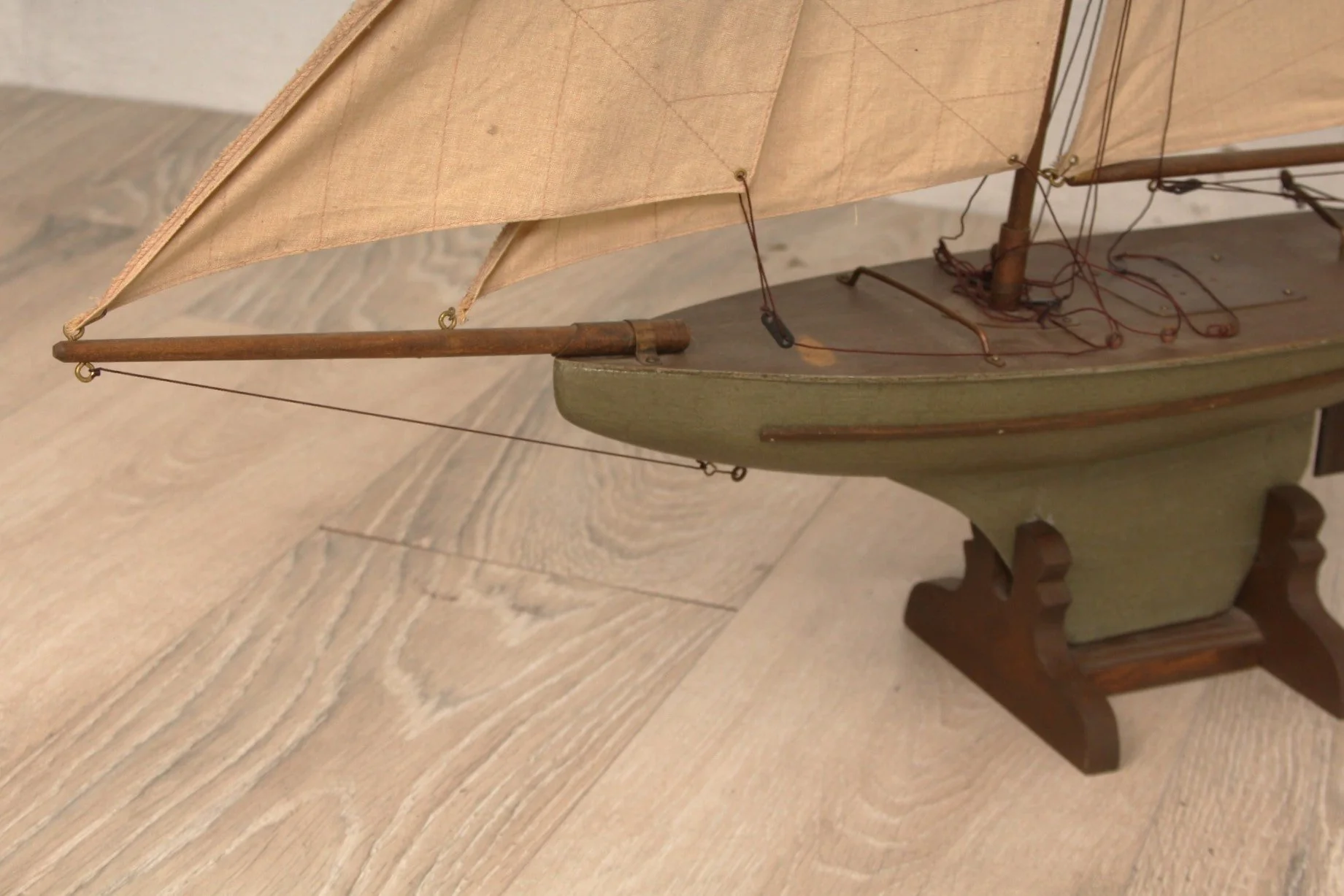 Antique Edwardian Pond Yacht Sailboat - Image 4