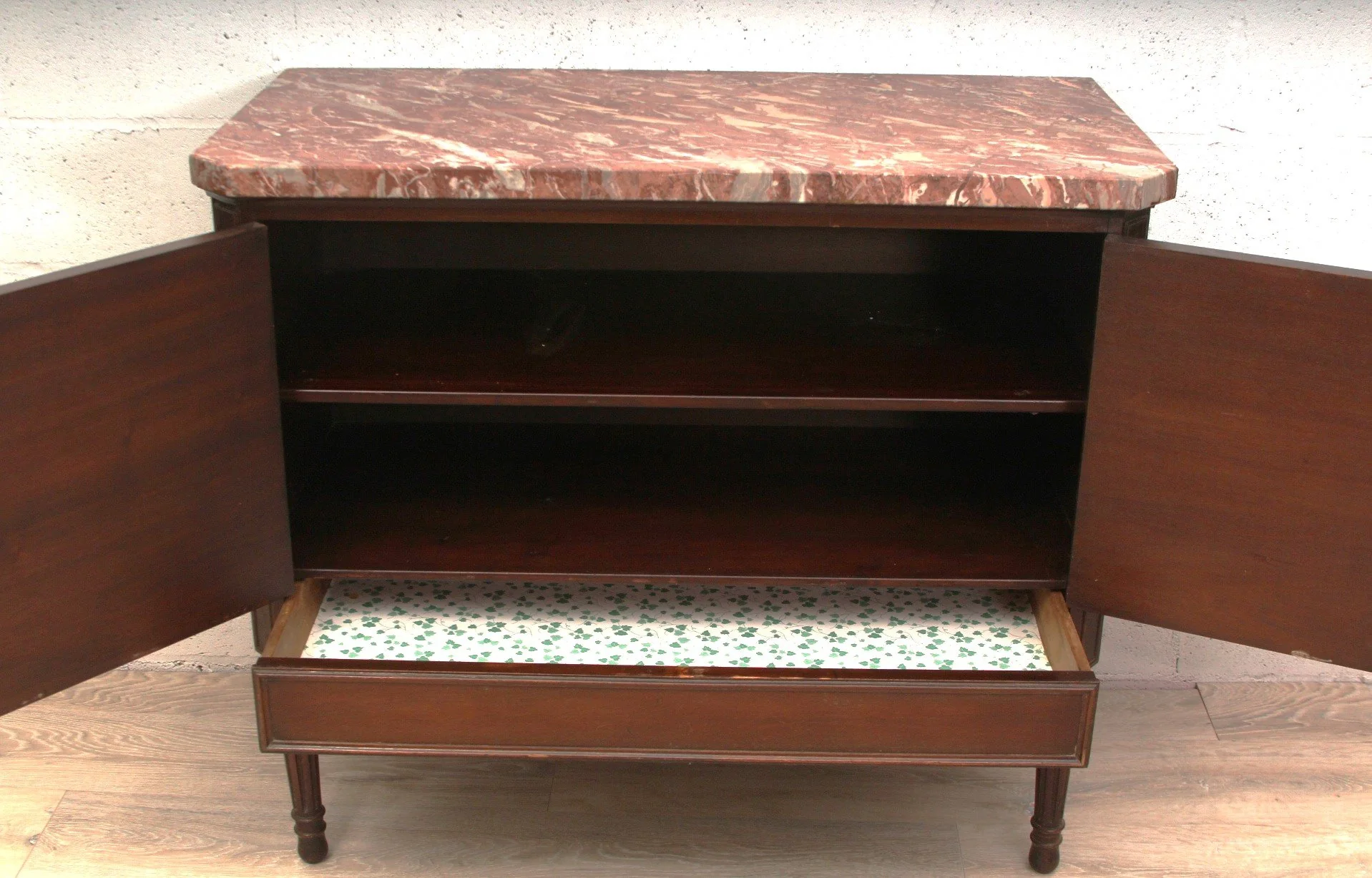Antique Italian Commode with Inlay Marquetry & Marble Top, 19thC - Image 3