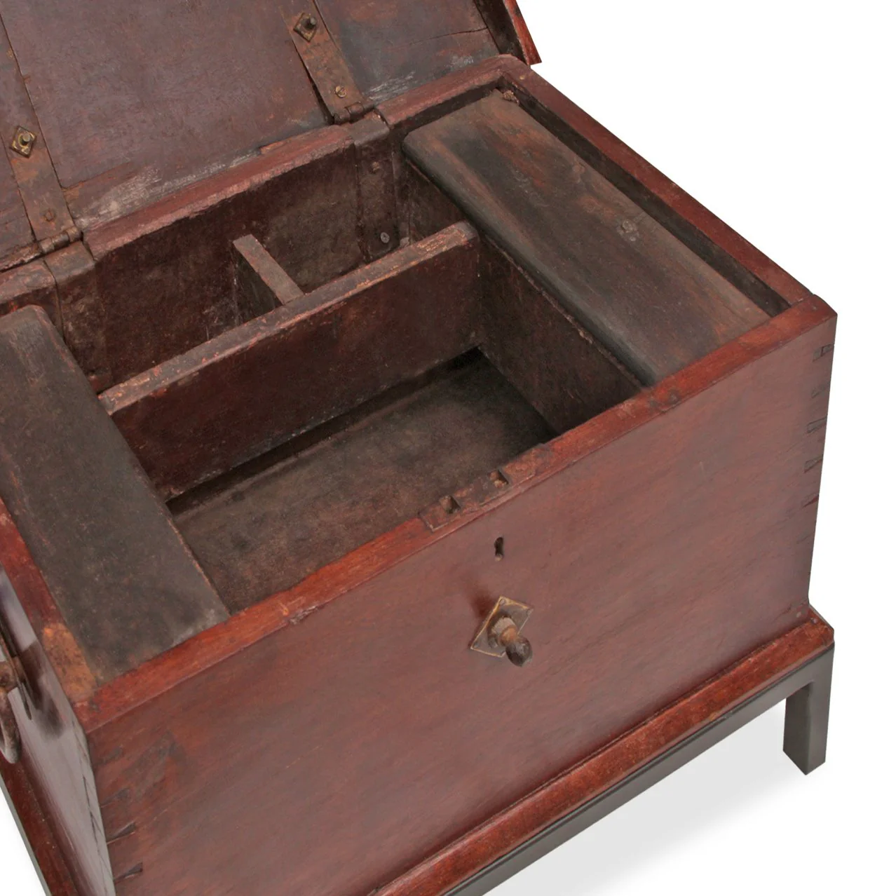 Antique Chest with Brass on Iron Stand, C19th Century - Image 6