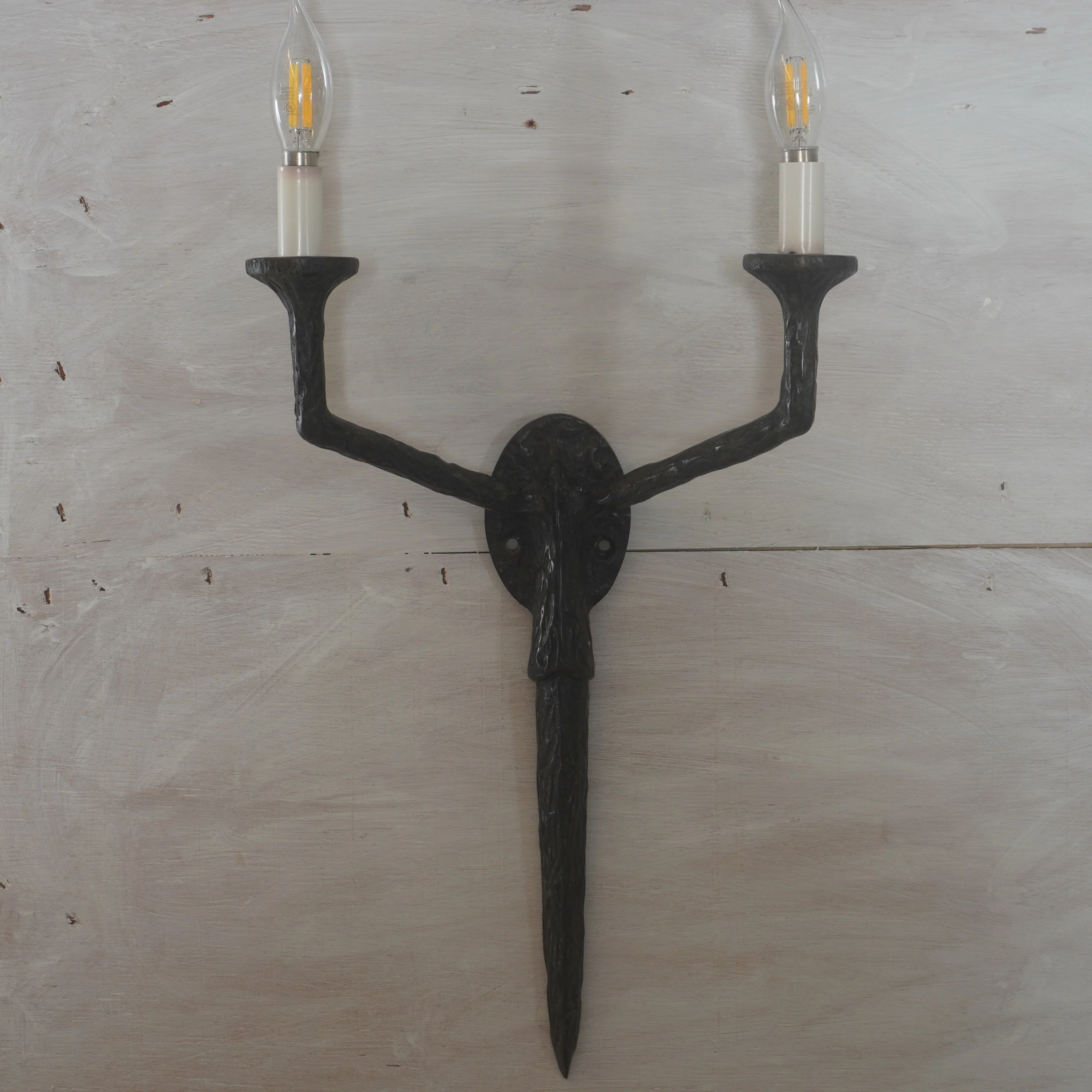 Carole Gratale Giacometti Style Two Arm Sconce - Image 2