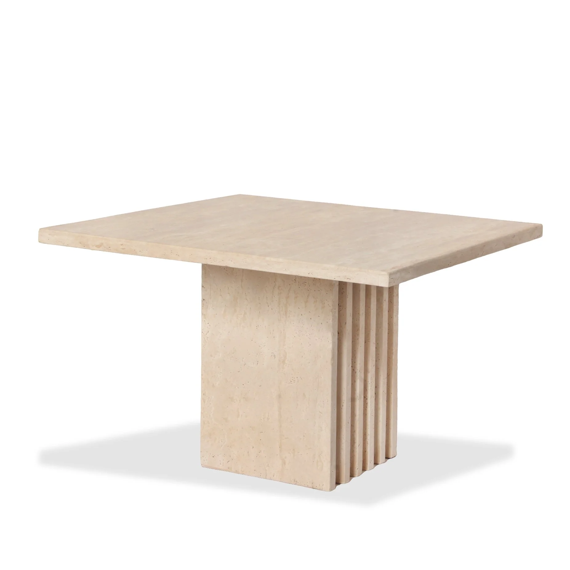 CB2 Carve 2-Piece Travertine Cocktail Table Set - Image 3