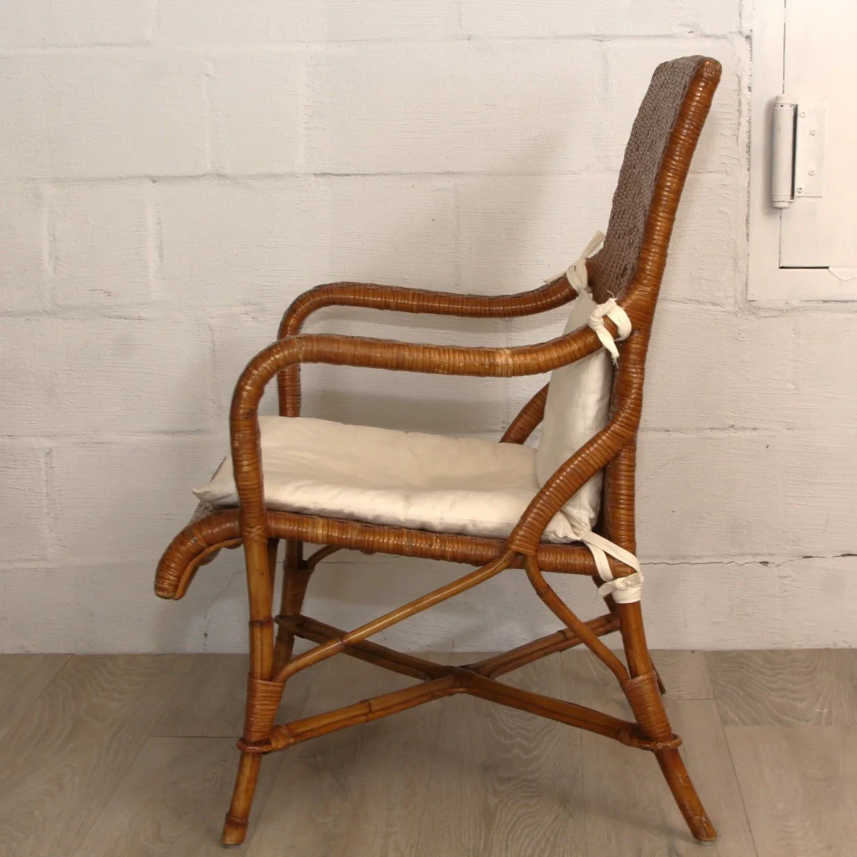 Crate & Barrel Rattan Accent Chair - Image 4