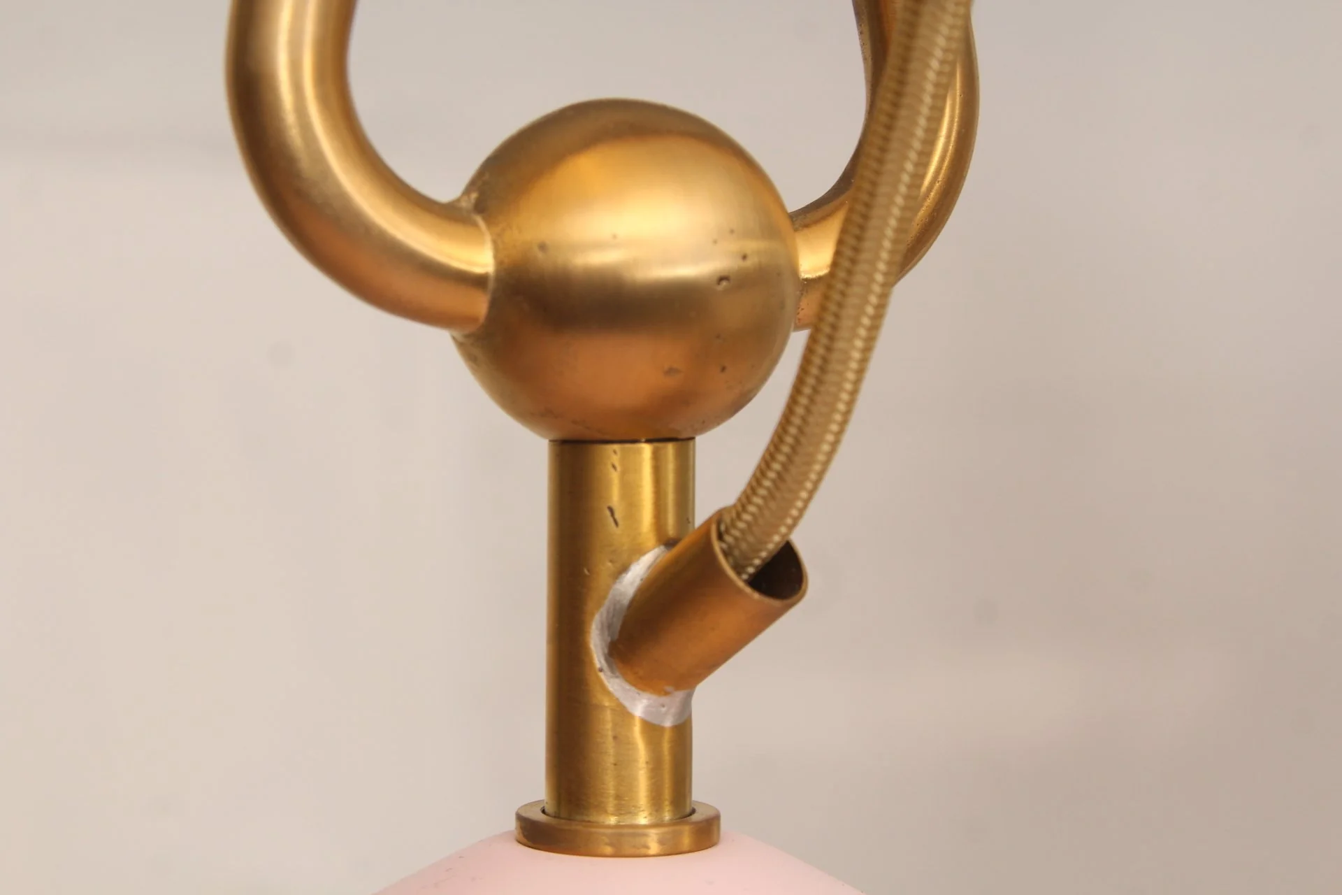 French Empire Style Alabaster and Brass Chandelier - Gold Finish - Image 12