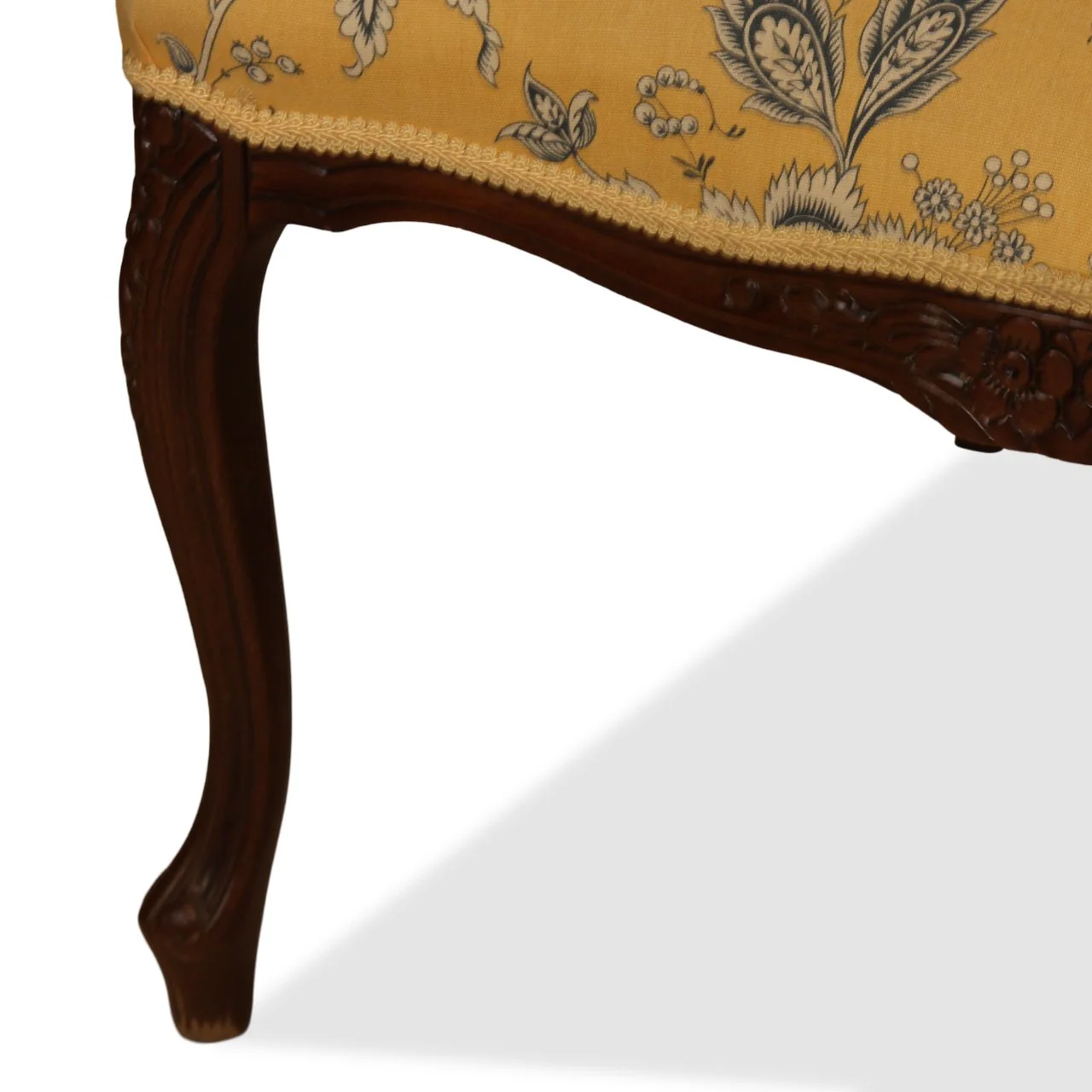 French Vintage Walnut Louis XV Armchairs, Pair - Image 4