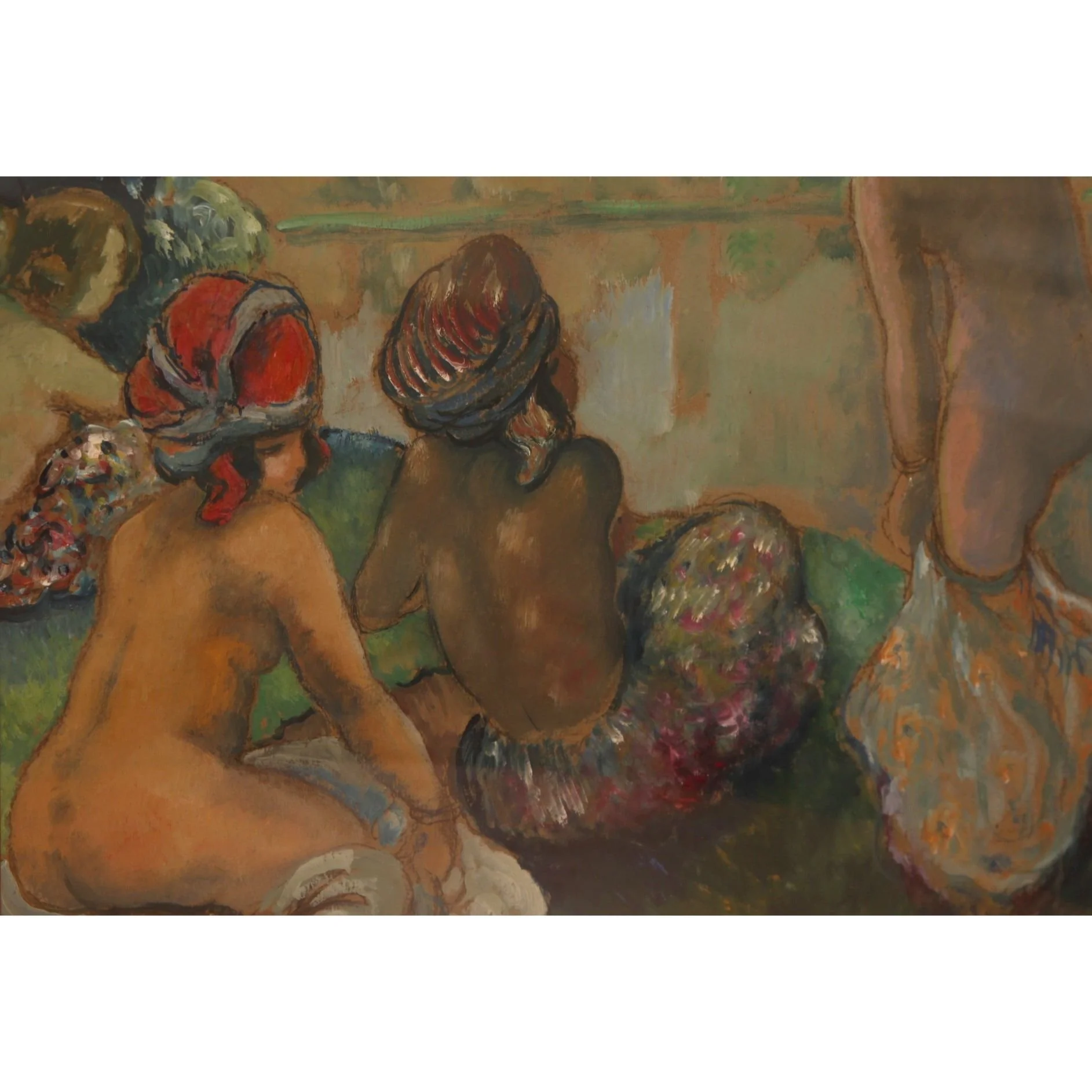 Georges Henri Manzana Pissarro Les Baigneuses Oil on Board Artwork - Image 3