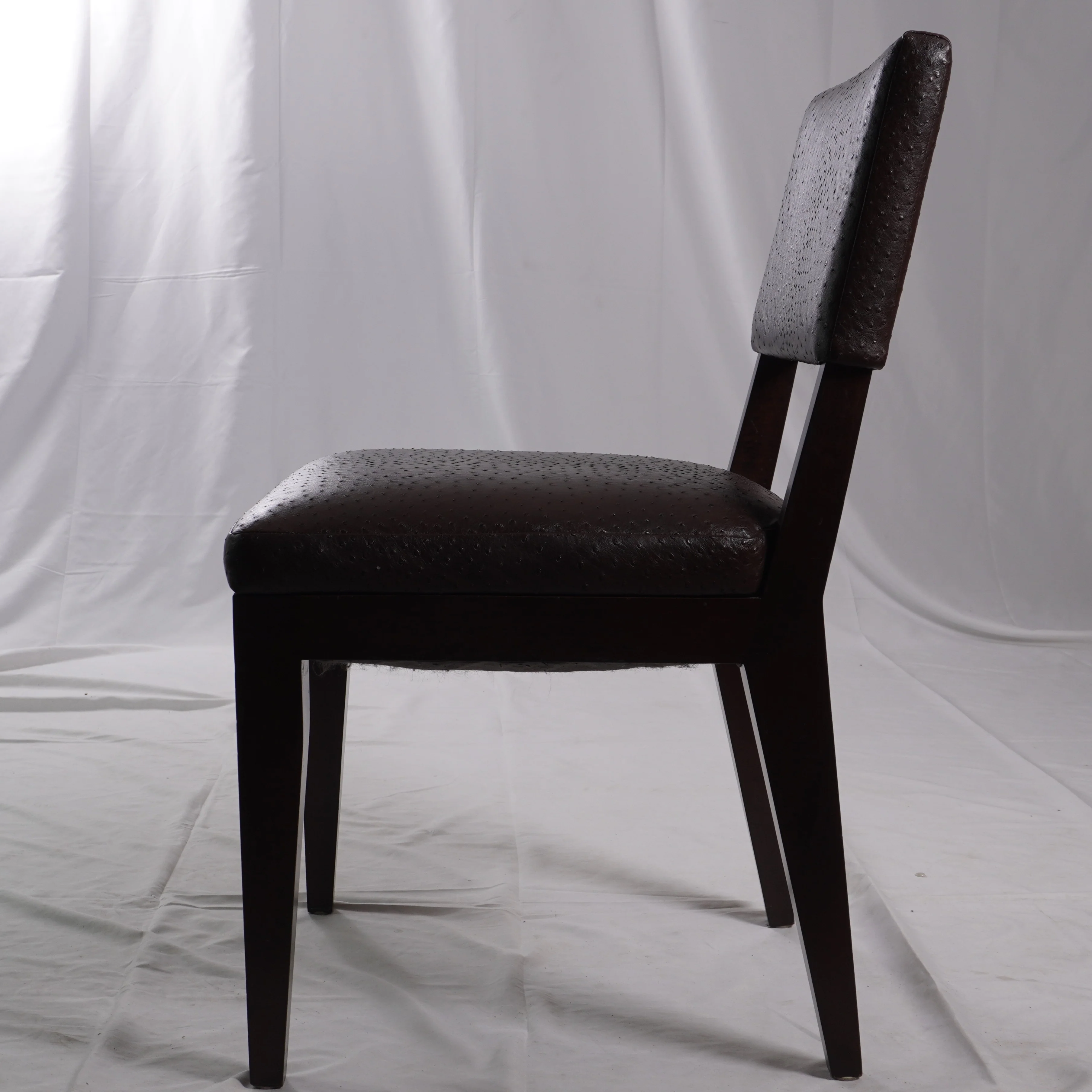 Heiberg Cummings Design Side Chairs with Ostrich Embossed Leather, Pair of - Image 3