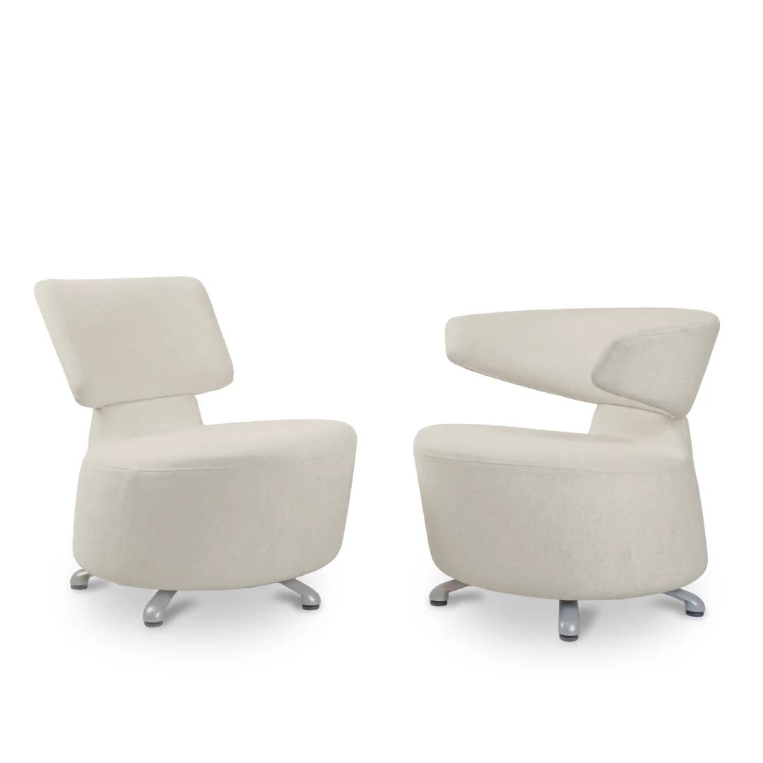 Italian Cassina Aki and Biki Swivel Armchairs by Toshiyuki Kita, Set of - Image 2
