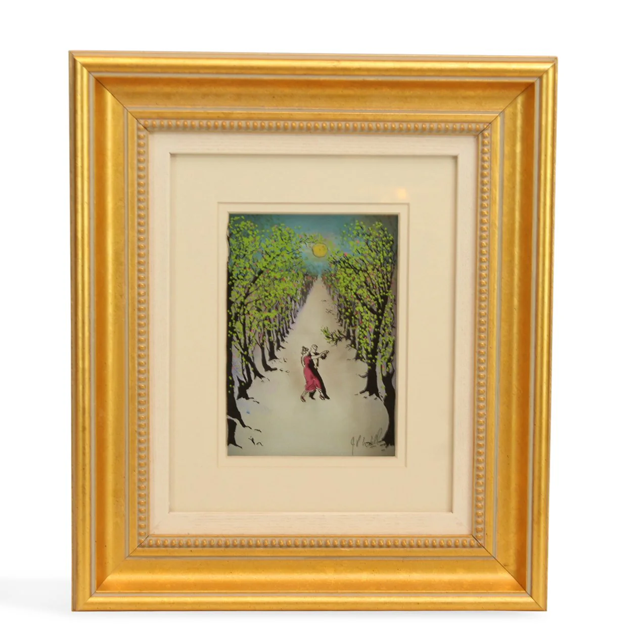 Jean-Pierre Weill Moonlight Dance 3D Glass Vitreograph Shadow Box Art Painting with COA