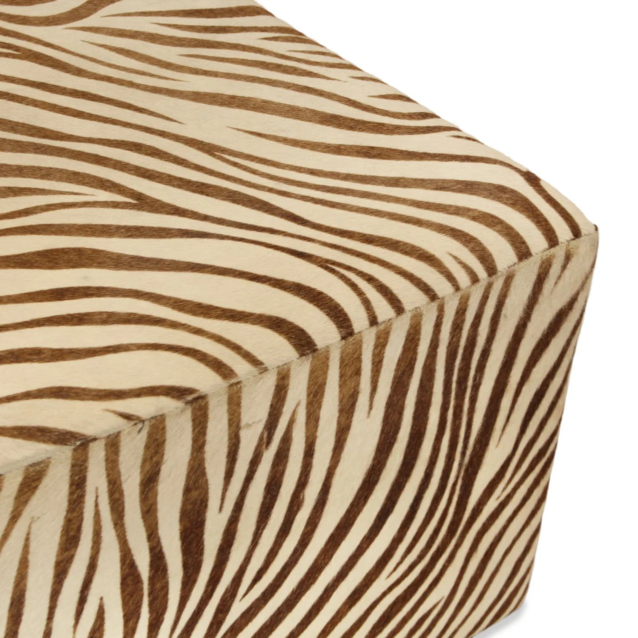Kenneth Cole Zebra Design Cowhide Ottoman (2 Available) - Image 4