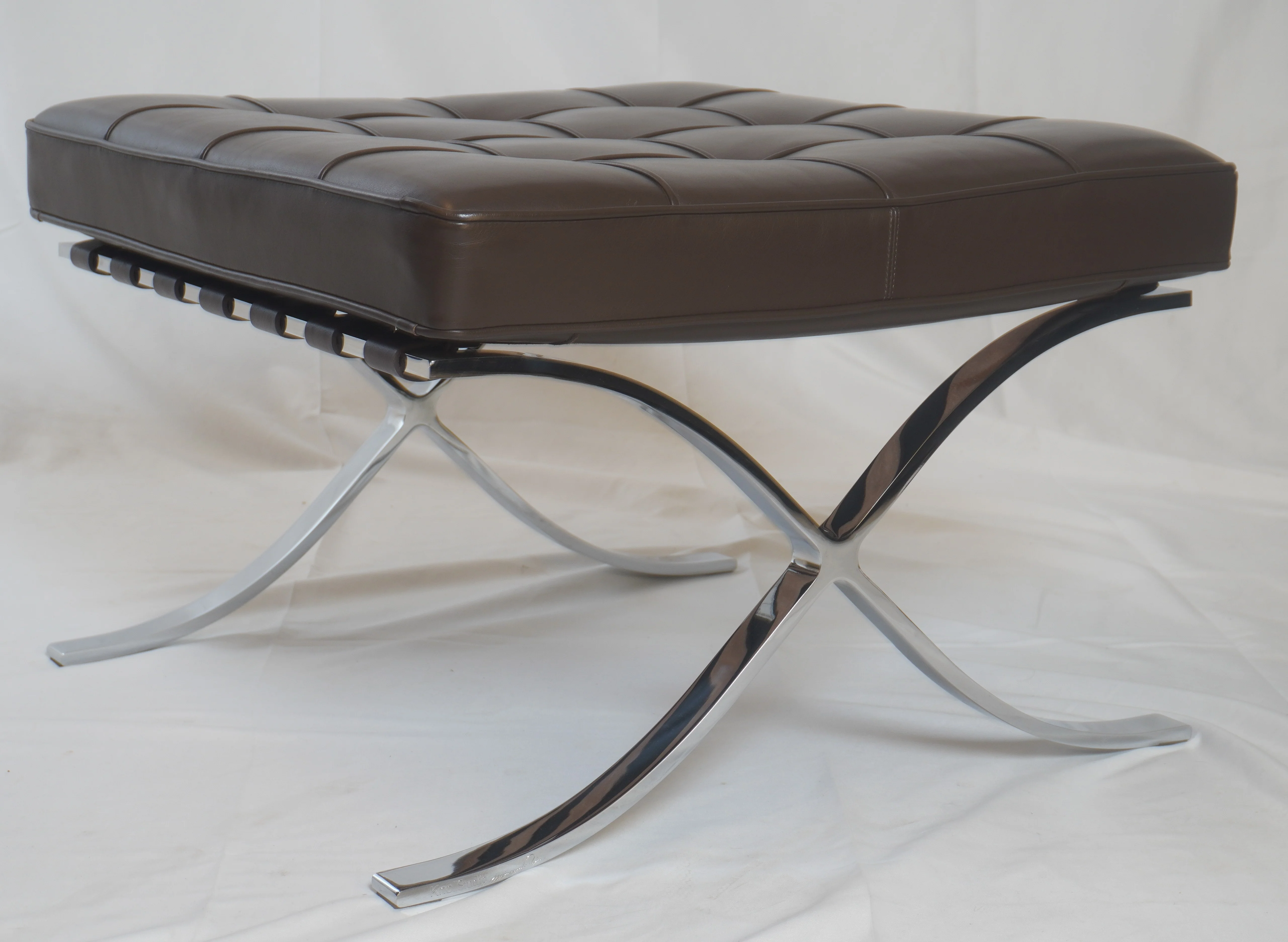 Knoll Barcelona Leather Chair and Ottoman Designed by Ludwig Mies van der Rohe - Image 11