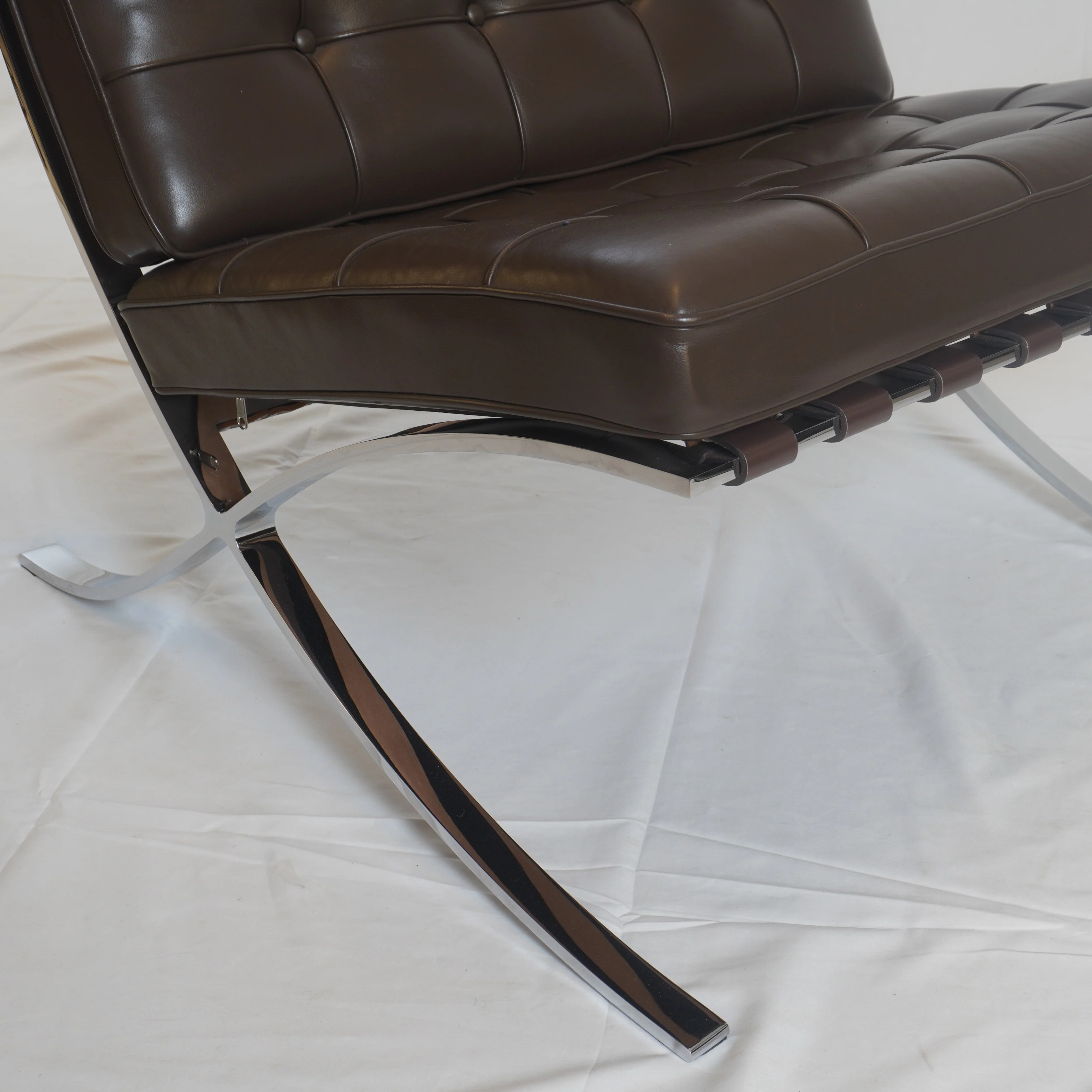 Knoll Barcelona Leather Chair and Ottoman Designed by Ludwig Mies van der Rohe - Image 13