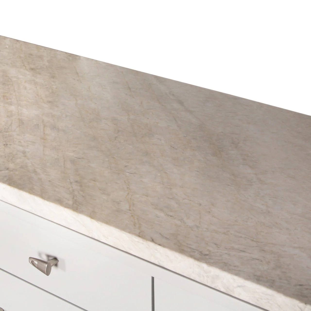 Modern Italian Credenza with Marble Top and Walnut Legs - Image 5