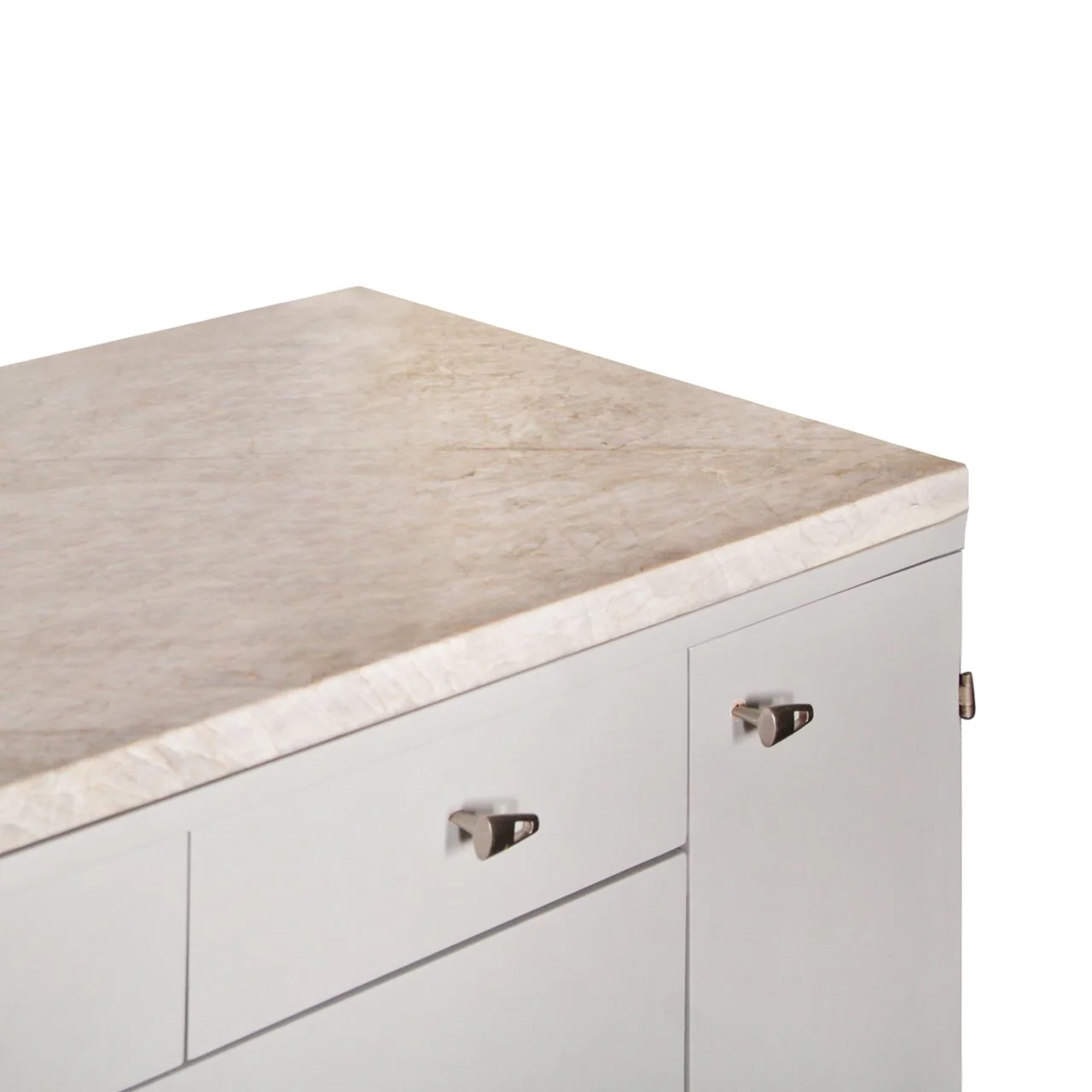 Modern Italian Credenza with Marble Top and Walnut Legs - Image 6