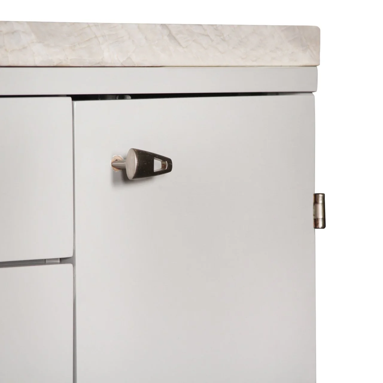 Modern Italian Credenza with Marble Top and Walnut Legs - Image 9