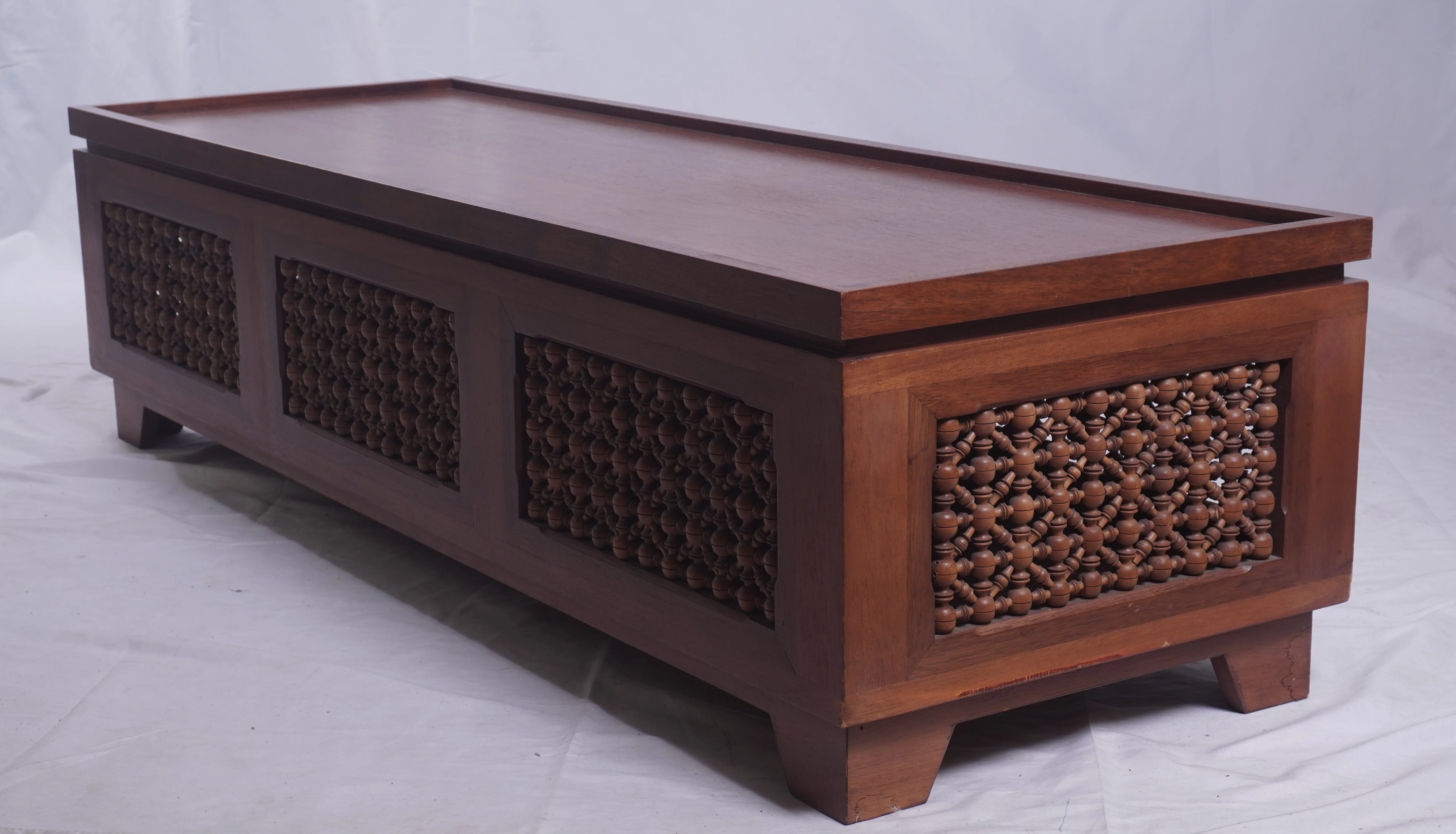 Moursharaby Syrian Style Hand Carved Custom Bench from Morocco - Image 5