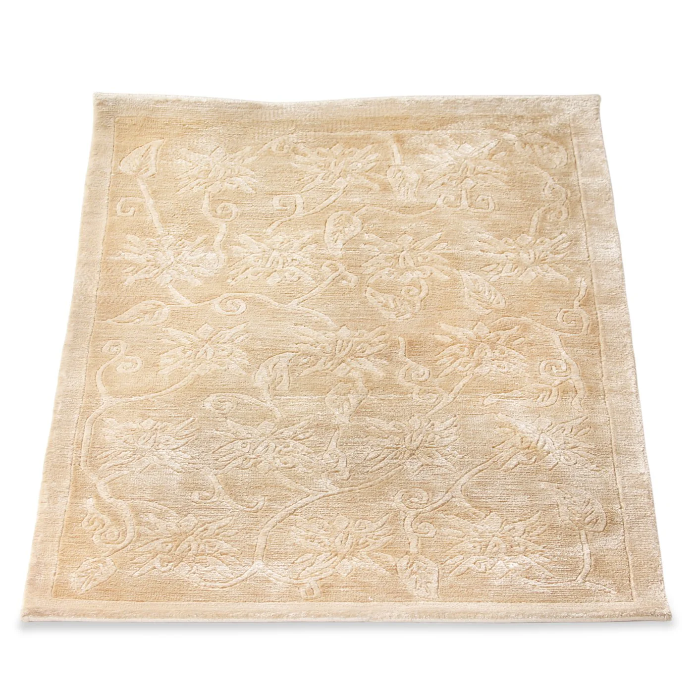 Nepalese Handknotted 100% Silk Mat Carpet (2 ft 1 in x 2 ft 11 in) - Image 3