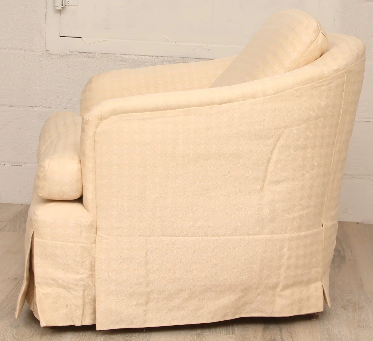 Newly Upholstered with Schumacher #177361 Upholstery Transitional Bucket Chair - Image 3