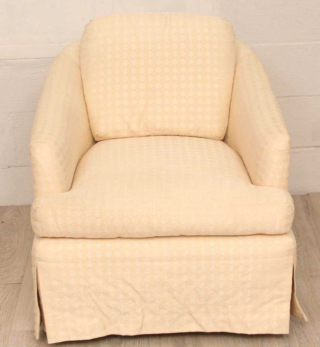 Newly Upholstered with Schumacher #177361 Upholstery Transitional Bucket Chair - Image 5