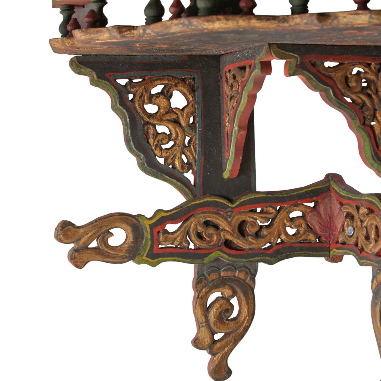 Pair of Antique Jharokha Style Corner Shelves - Image 5