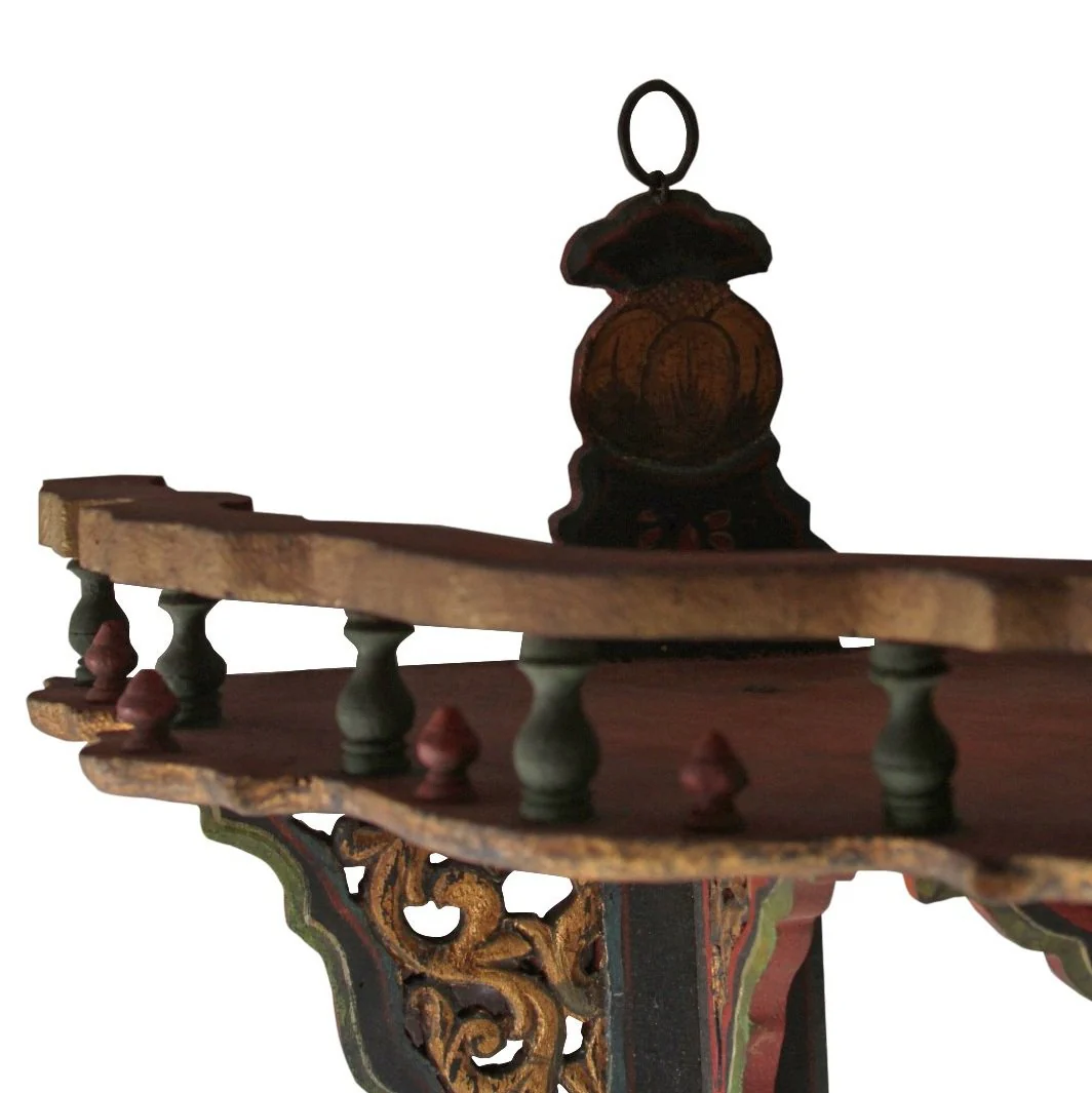 Pair of Antique Jharokha Style Corner Shelves - Image 6