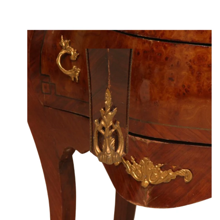 Pair of Antique Louis XV Style Commodes with Marquetry Inlay C1920s - Image 3