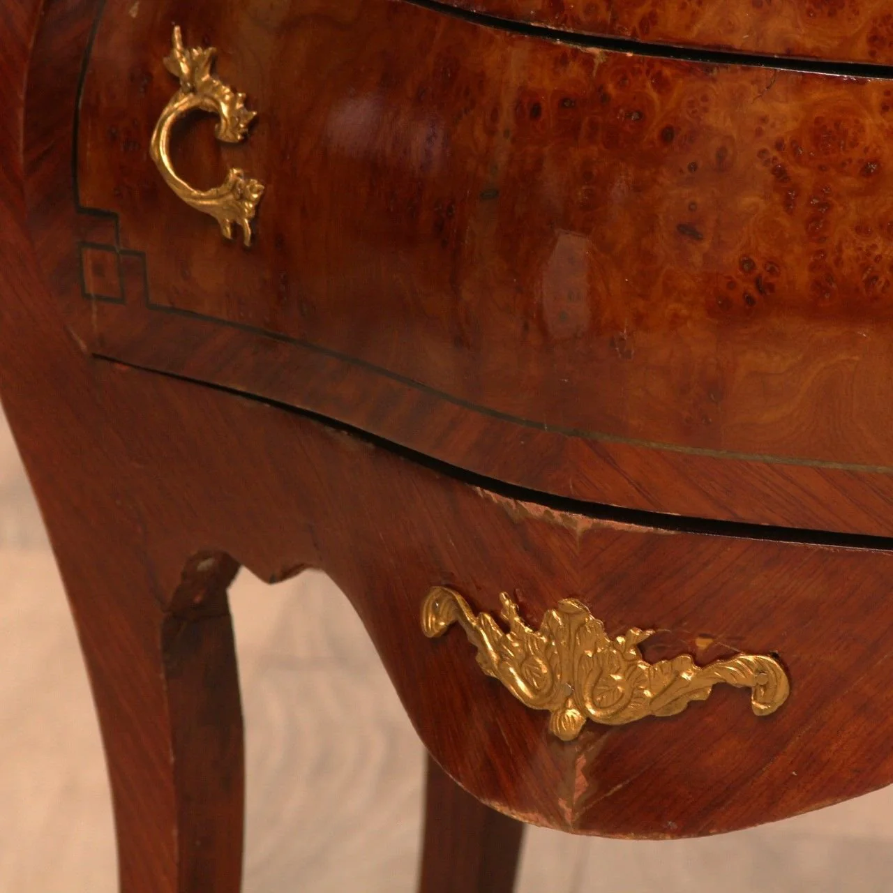 Pair of Antique Louis XV Style Commodes with Marquetry Inlay C1920s - Image 7
