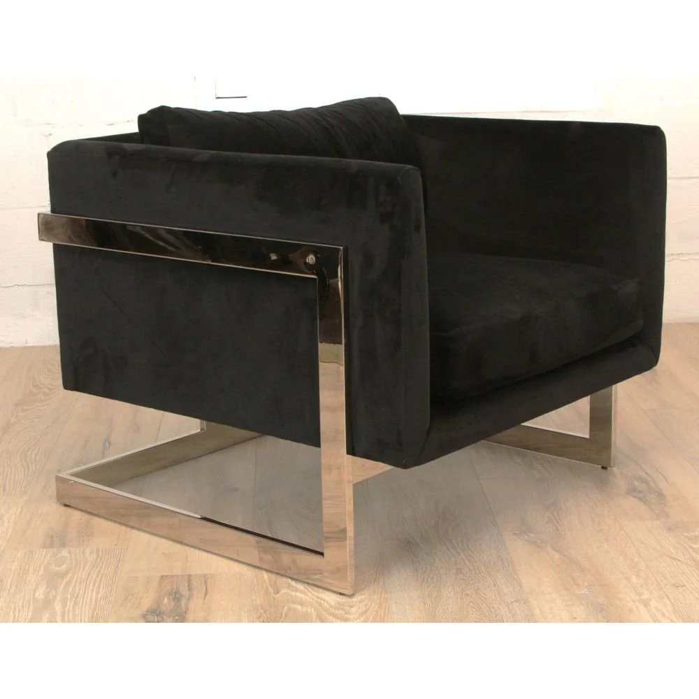 Pair of Milo Baughman Mirror Polished Nickel Cube Chairs by Thayer Coggins - Image 5