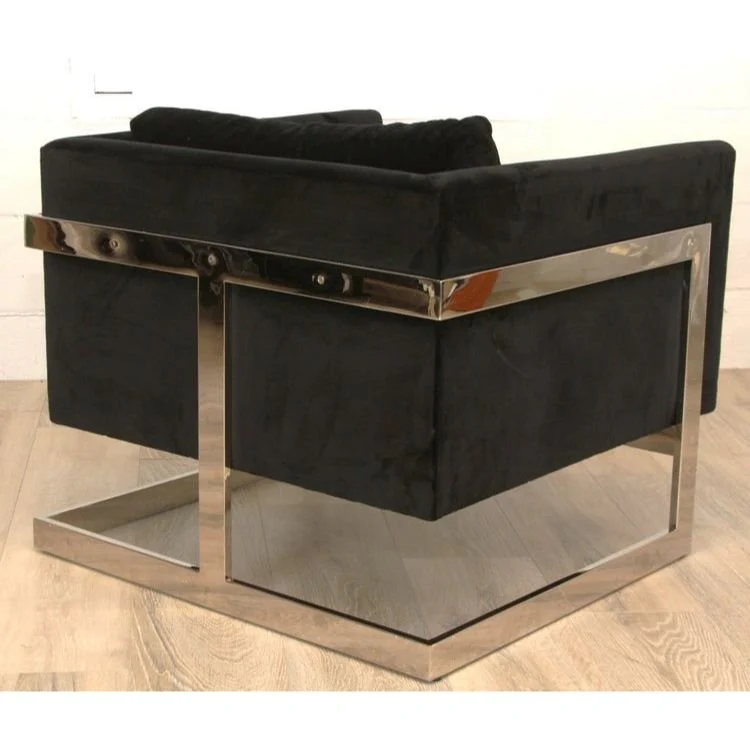 Pair of Milo Baughman Mirror Polished Nickel Cube Chairs by Thayer Coggins - Image 6