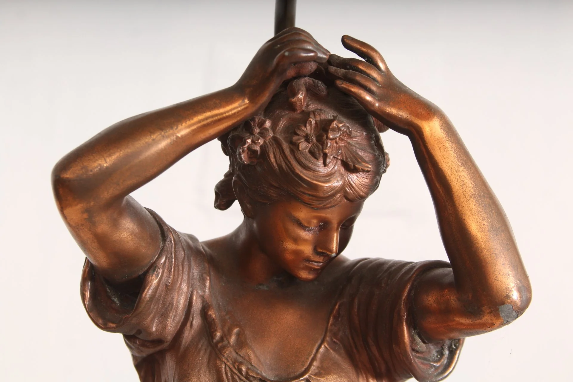Pair of Vintage French Auguste Moreau Bronze Sculpture Table Lamps - Image 3