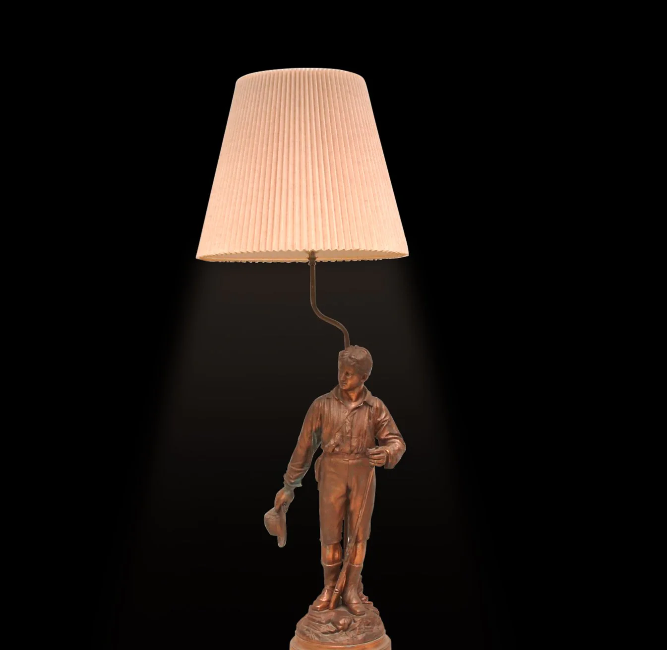 Pair of Vintage French Auguste Moreau Bronze Sculpture Table Lamps - Image 5