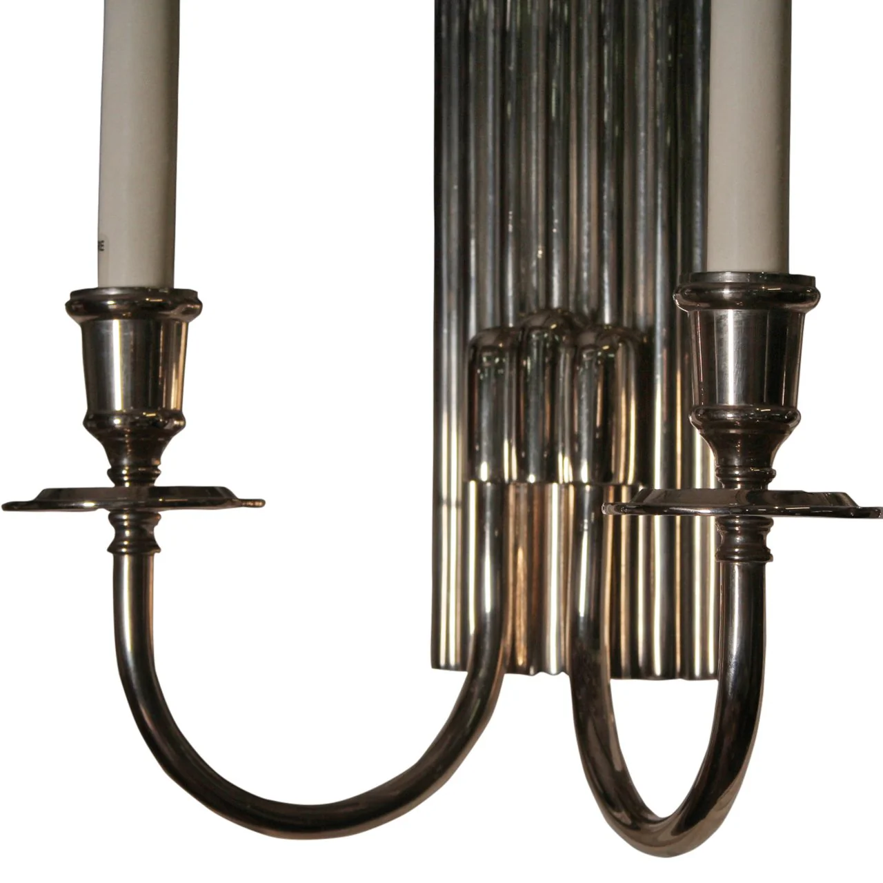 Pair of Vintage Nickel Plated Sconces - Image 5