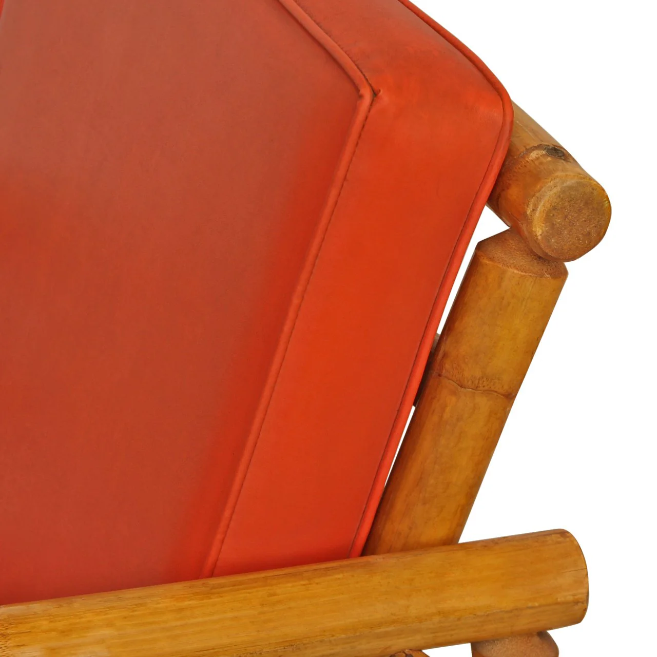 Pair of Vintage Rattan & Bamboo Campaign Style Lounge Chairs with Footstool - Image 4