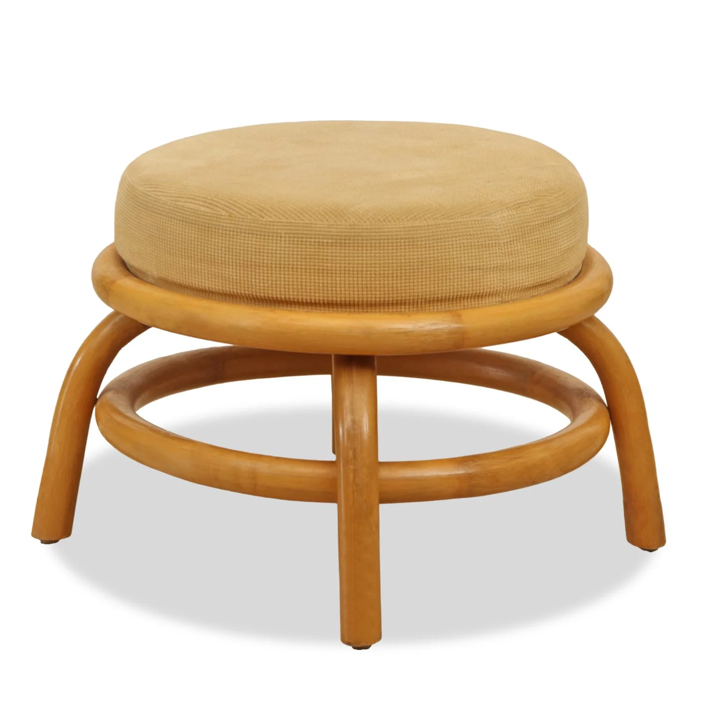 Pair of Vintage Rattan & Bamboo Campaign Style Lounge Chairs with Footstool - Image 8