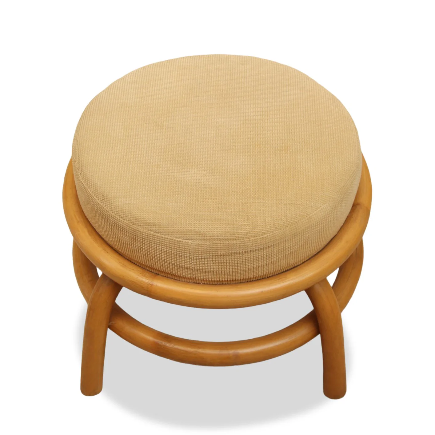 Pair of Vintage Rattan & Bamboo Campaign Style Lounge Chairs with Footstool - Image 9