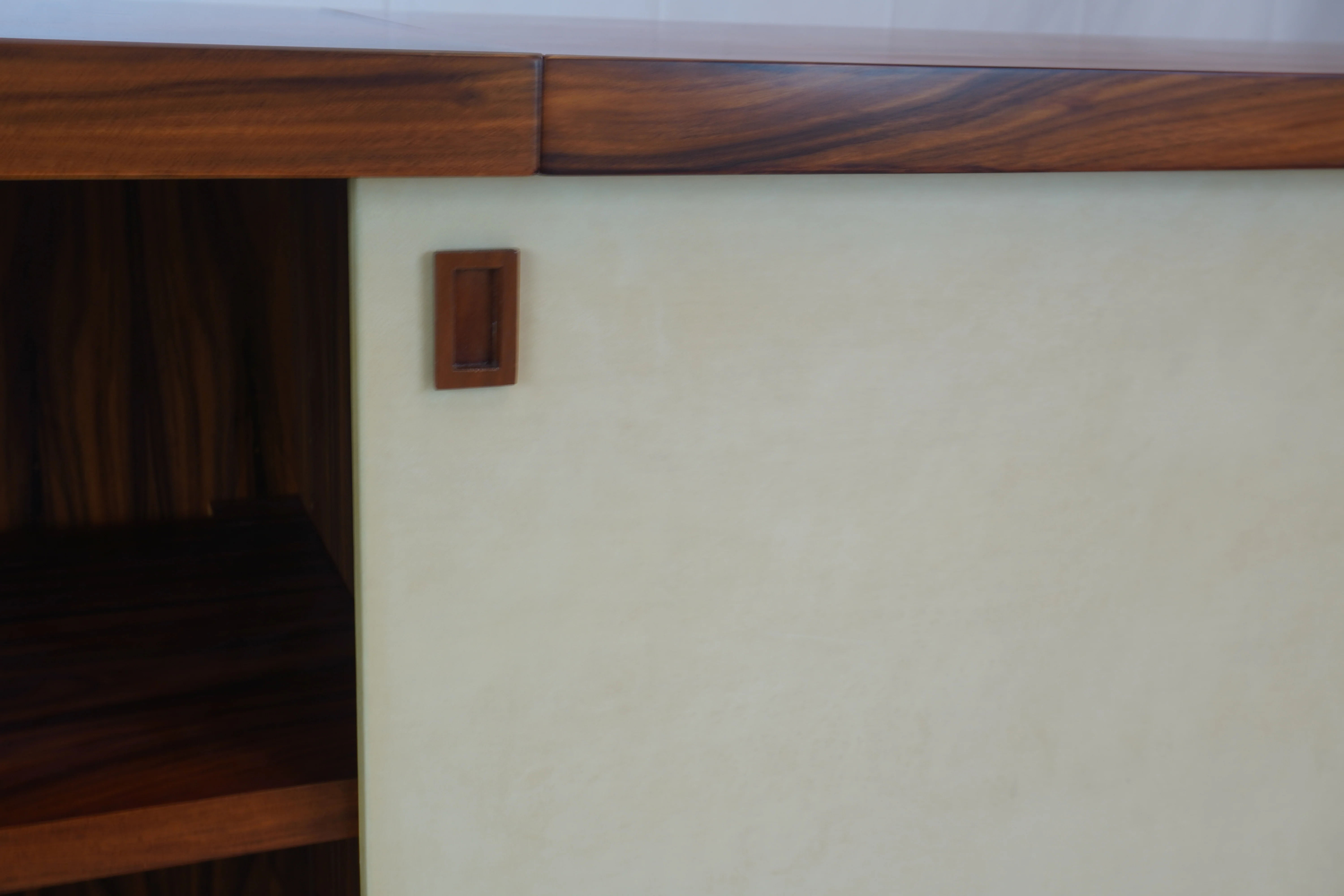 Rees Roberts Modern Rosewood and Parchment Console Media Center - Image 7