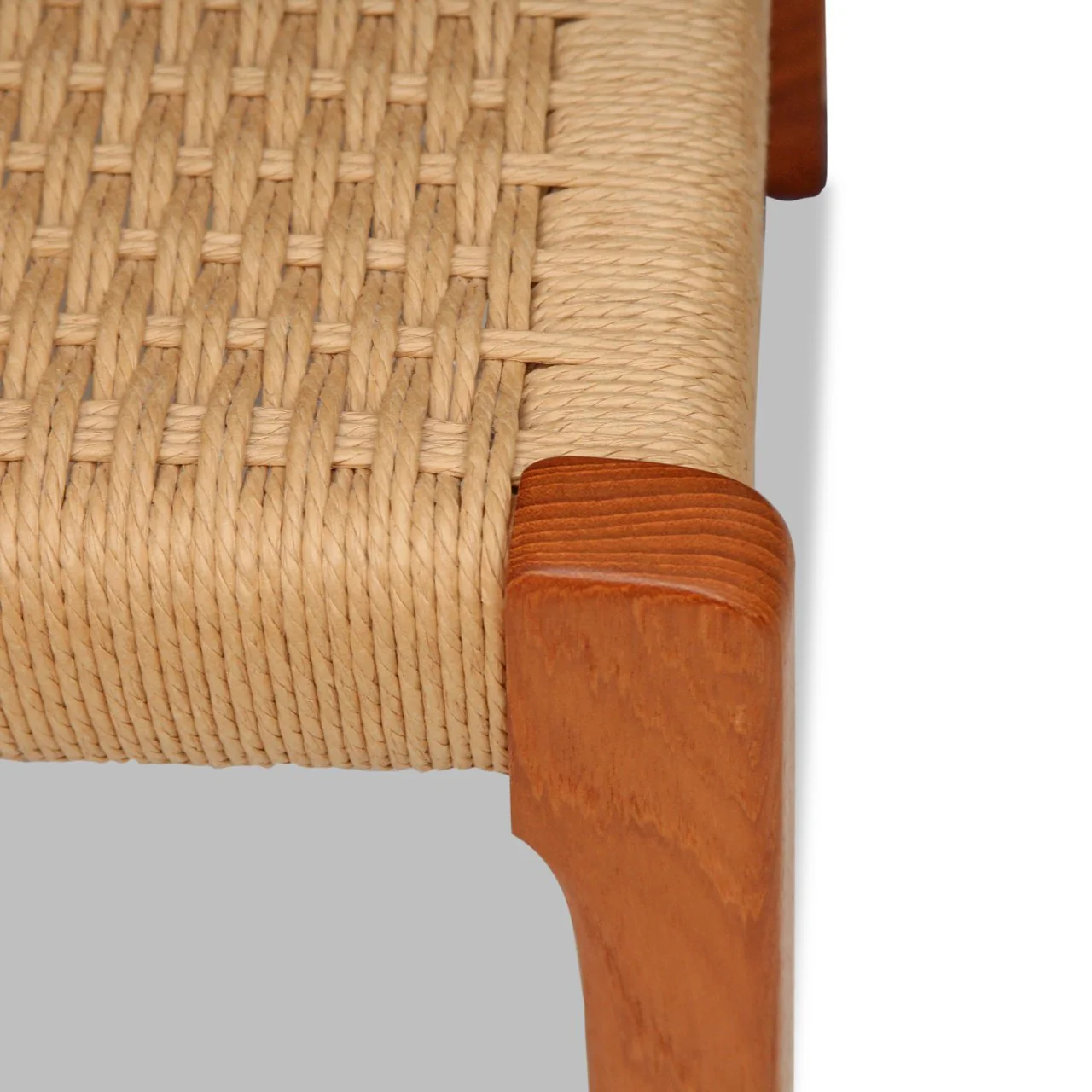 Set of 4 Møller Model 55 Teak and Papercord Armchairs - Image 4