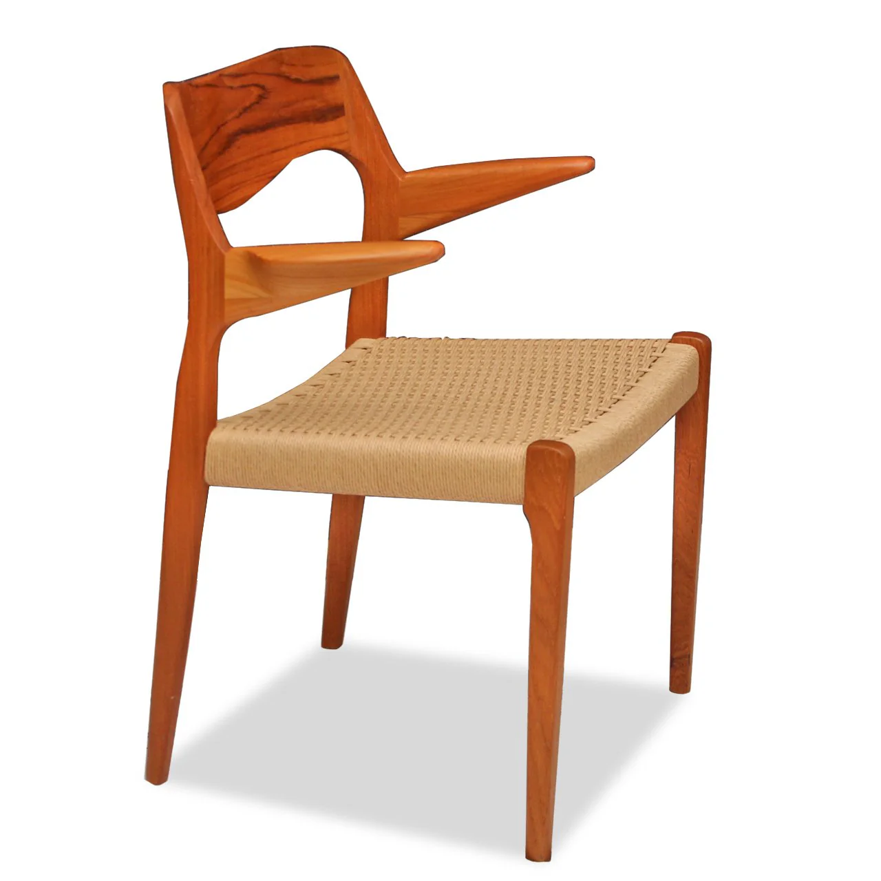 Set of 4 Møller Model 55 Teak and Papercord Armchairs - Image 5