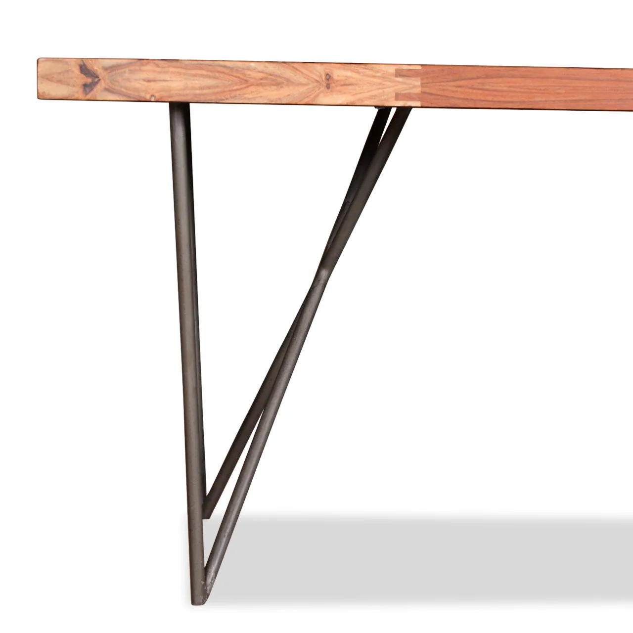 Solid Thick Walnut Block Top Dining Table on Hairpin Legs - Image 7
