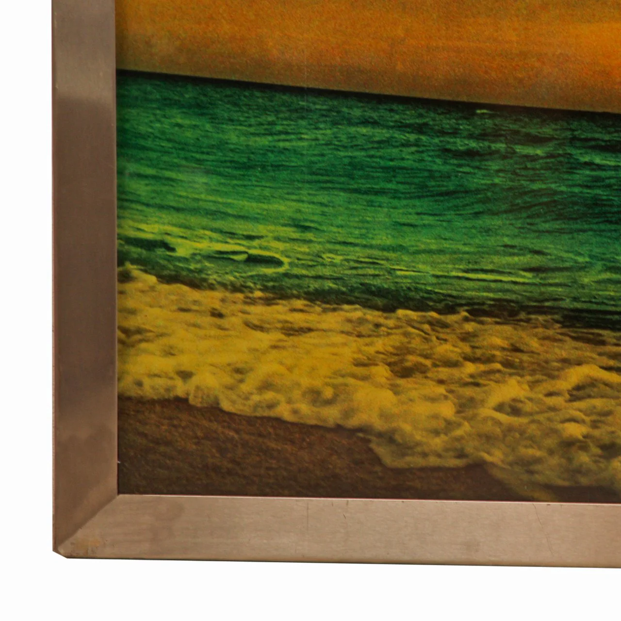Sunset Beach Photograph in Brushed Metal Frame - Image 4