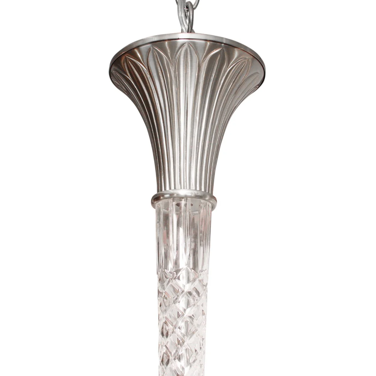 Vintage Art Deco Maria Theresa Style Cut Prism Rosettes 6 Arm Chandelier C1990s (2 Available) - Image 6