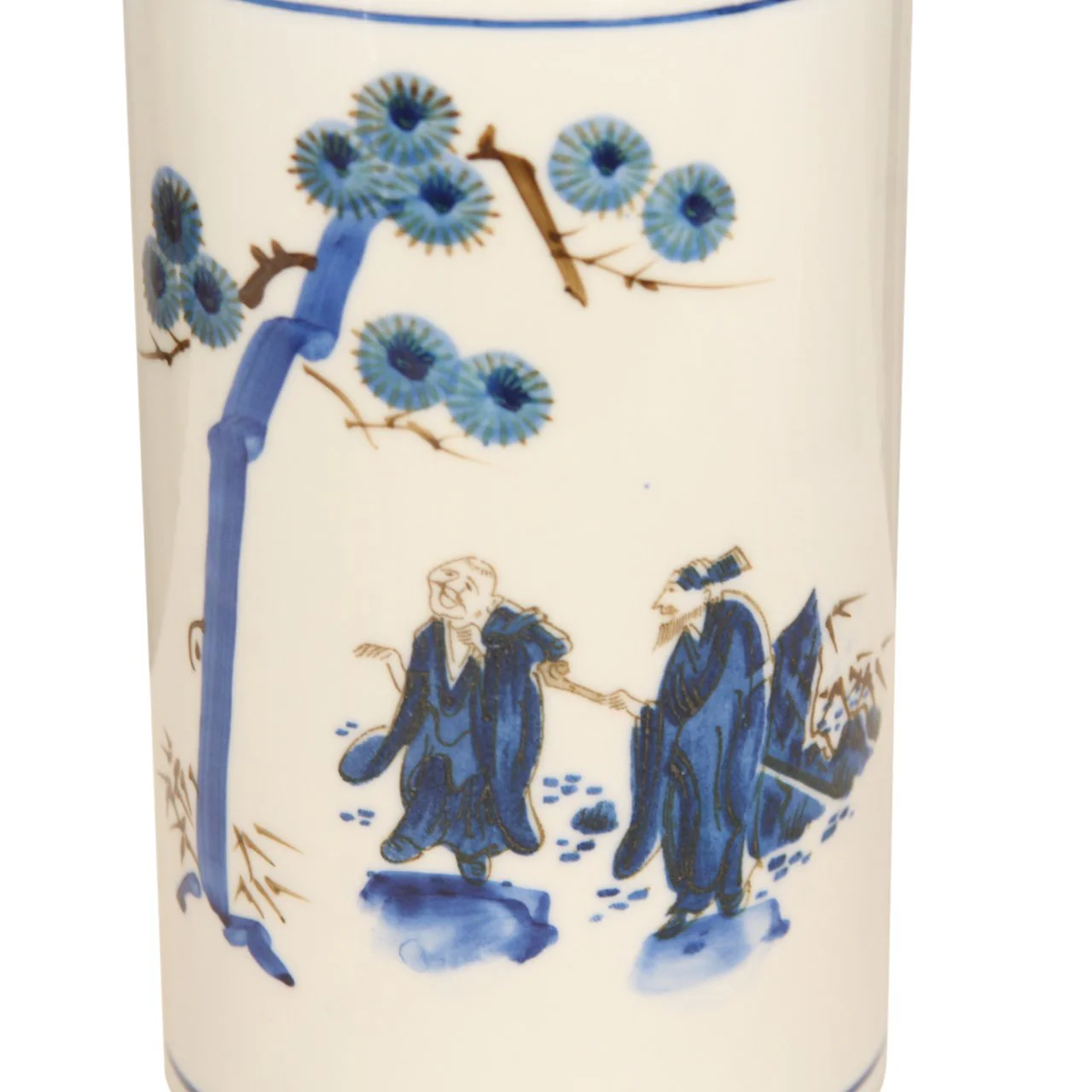Vintage Asian Indigo Wishing Well Vase - Image 3