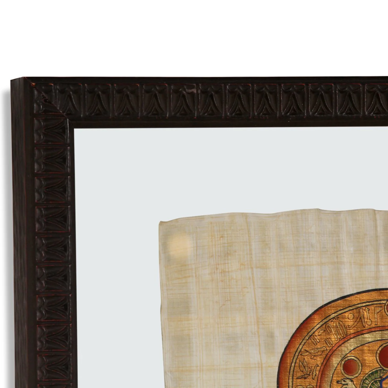 Vintage Egyptian Hieroglyphic Ankh Symbol Artwork on Sheer Linen by Essam - Image 3