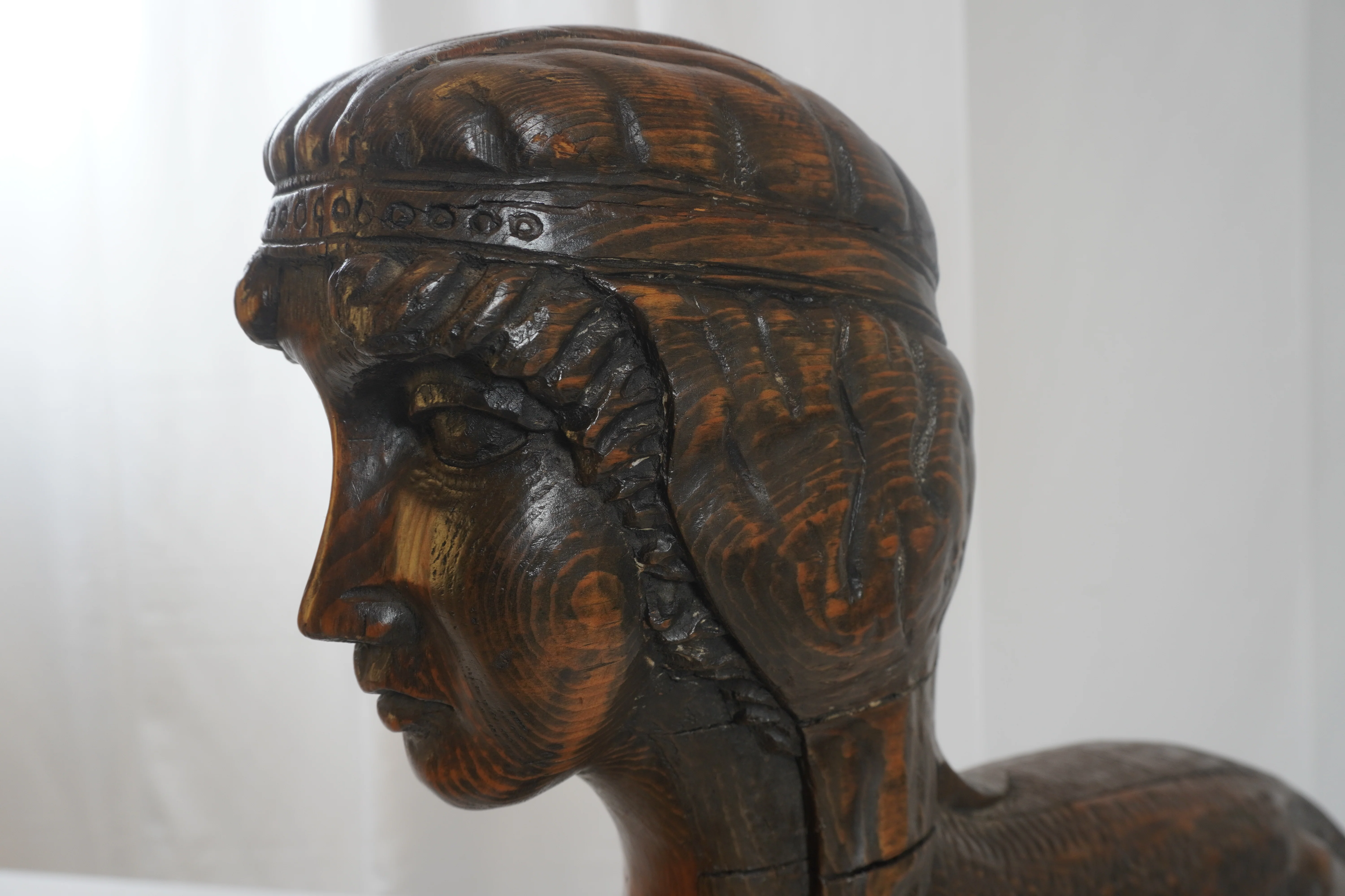Vintage Egyptian Revival Hand Carved Sphinx, Pair of - Image 4
