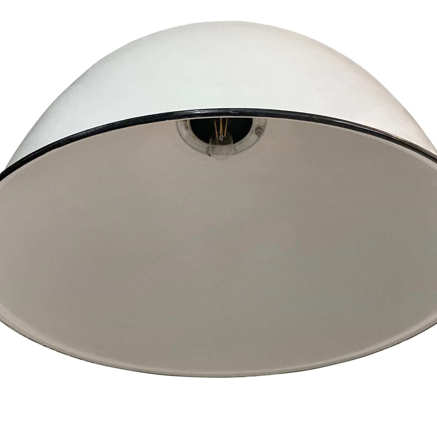 Vintage Enamel Knoll Style Dome Pendant Light - Image 5