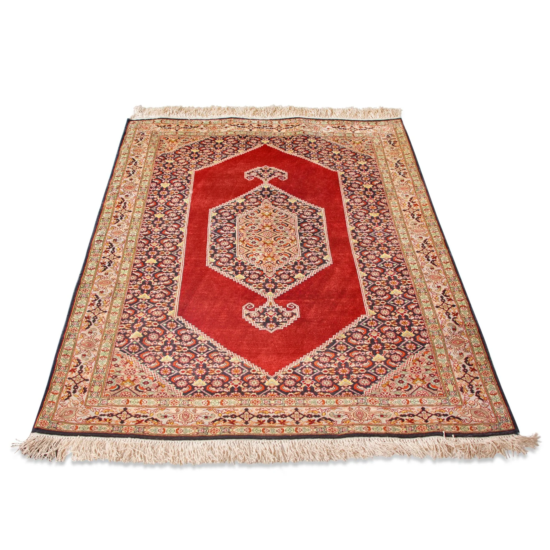 Vintage Farahan Silk Carpet  (3 ft 7 in x 5 ft 6 in) - Image 14