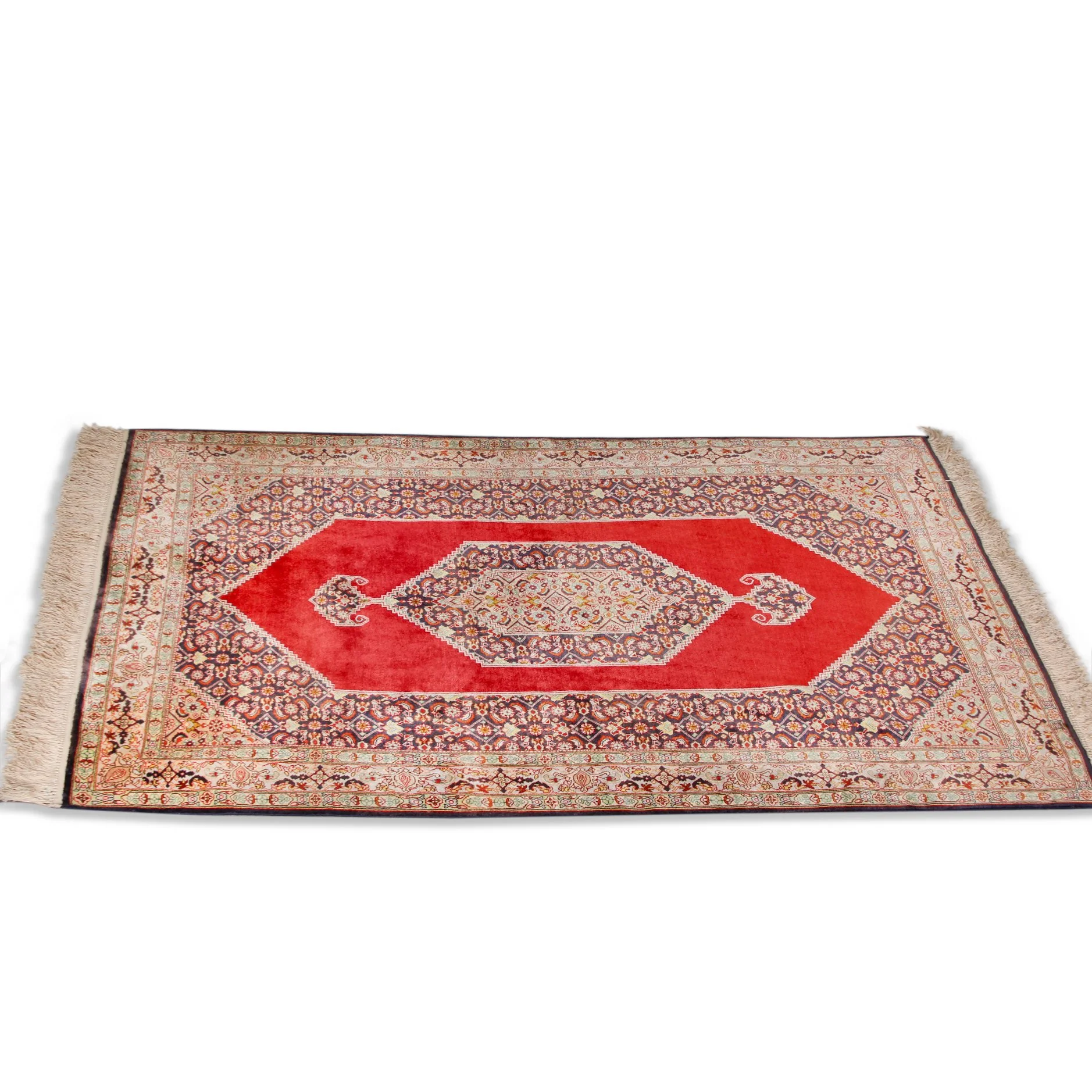 Vintage Farahan Silk Carpet  (3 ft 7 in x 5 ft 6 in) - Image 3