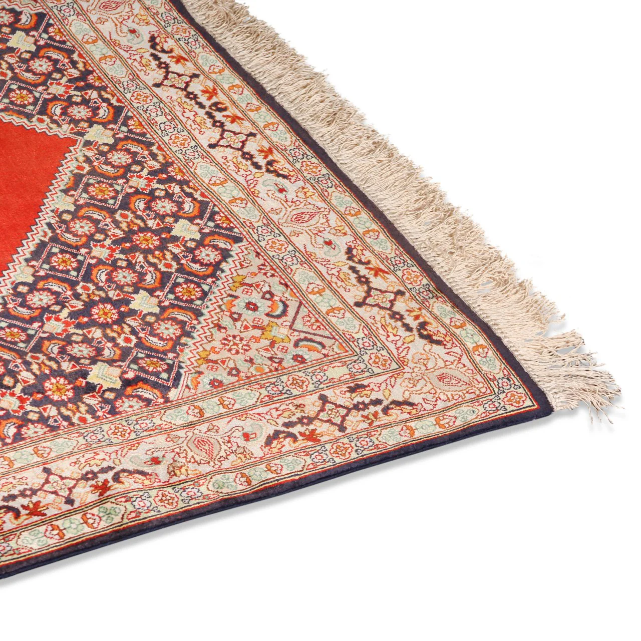 Vintage Farahan Silk Carpet  (3 ft 7 in x 5 ft 6 in) - Image 7