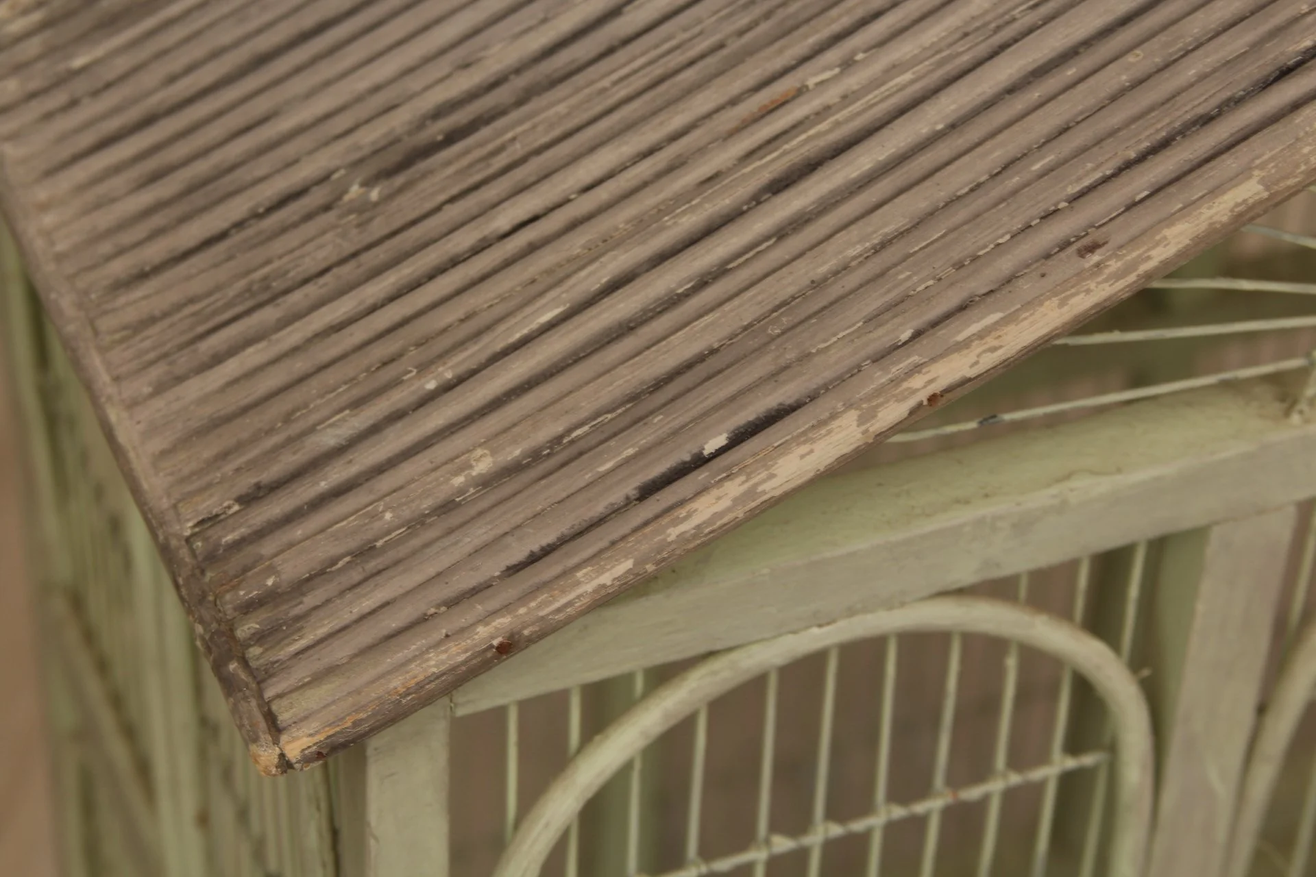 Vintage Gabled Wood & Metal Architectural Birdhouse c1950s - Image 8