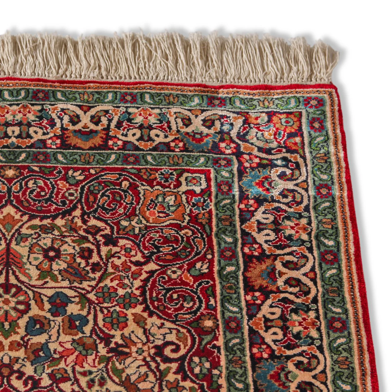 Vintage Handknotted Kashan Carpet (2 ft 1 in x 3 ft 1 in) - Image 9