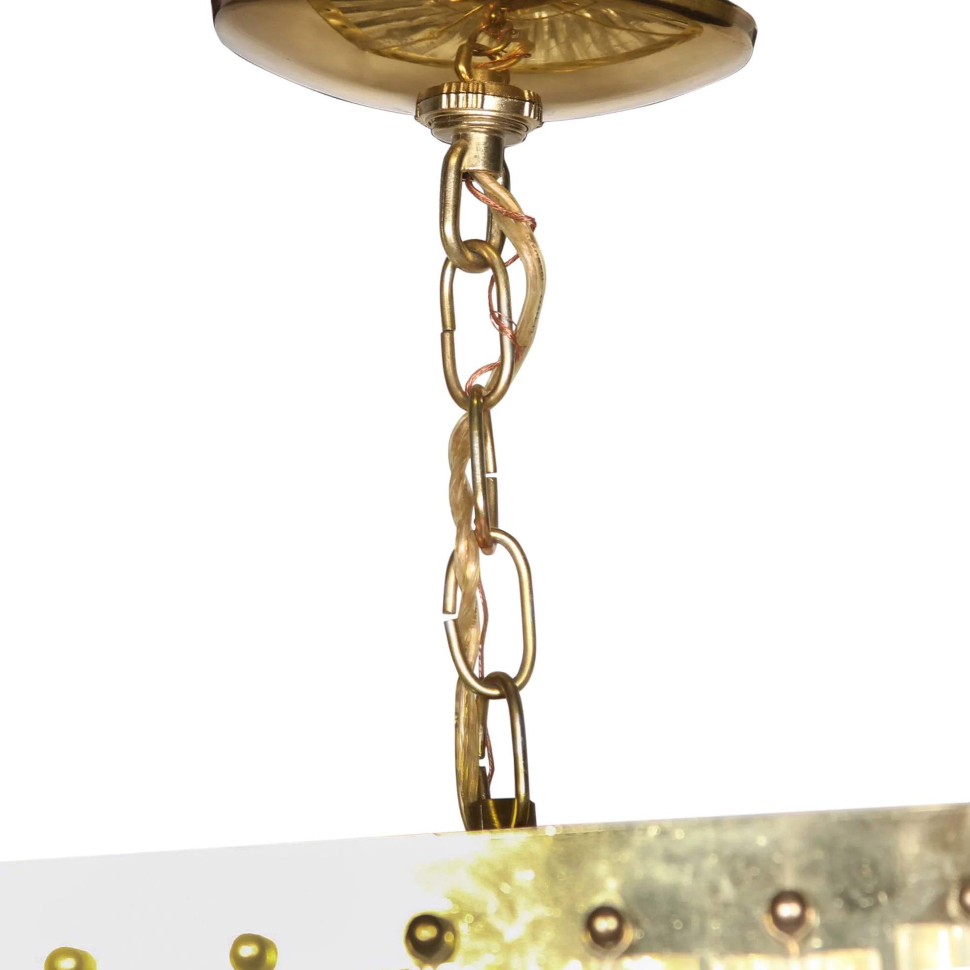 Vintage Hollywood Regency Brass Gold Lucite Ribbon Loop Carlo Nason Style Chandelier - Image 5